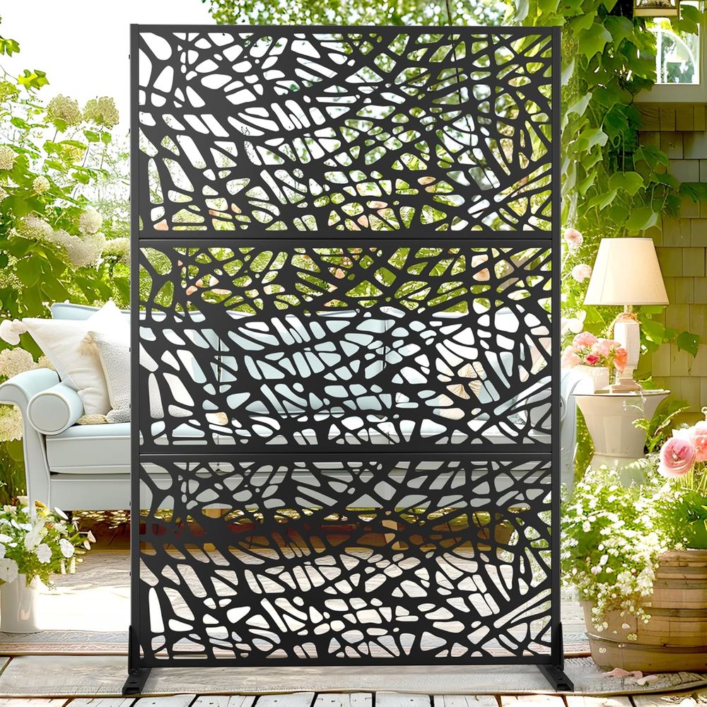 Room Divider Bamboo - Panel Privasi Luar Ruangan dari Logam,