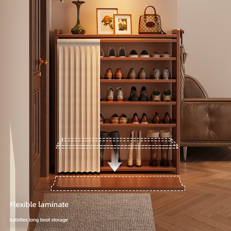 Room Divider Bamboo - Rak Penyimpanan Kain Anti Debu Mewah,