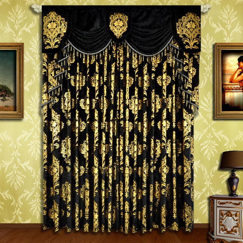 Office Furniture Hong Kong - Gorden Beludru Hitam Natal Bordir Bunga