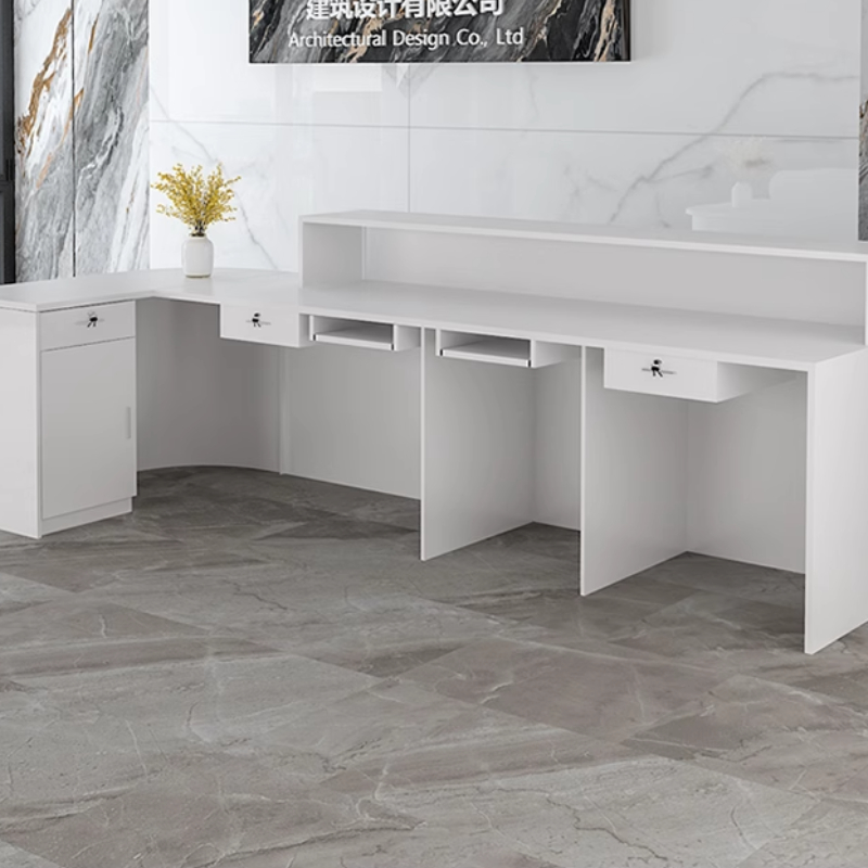 Meja Resepsionis Mewah Modern  - Office Furniture Usa ulasan dan harga